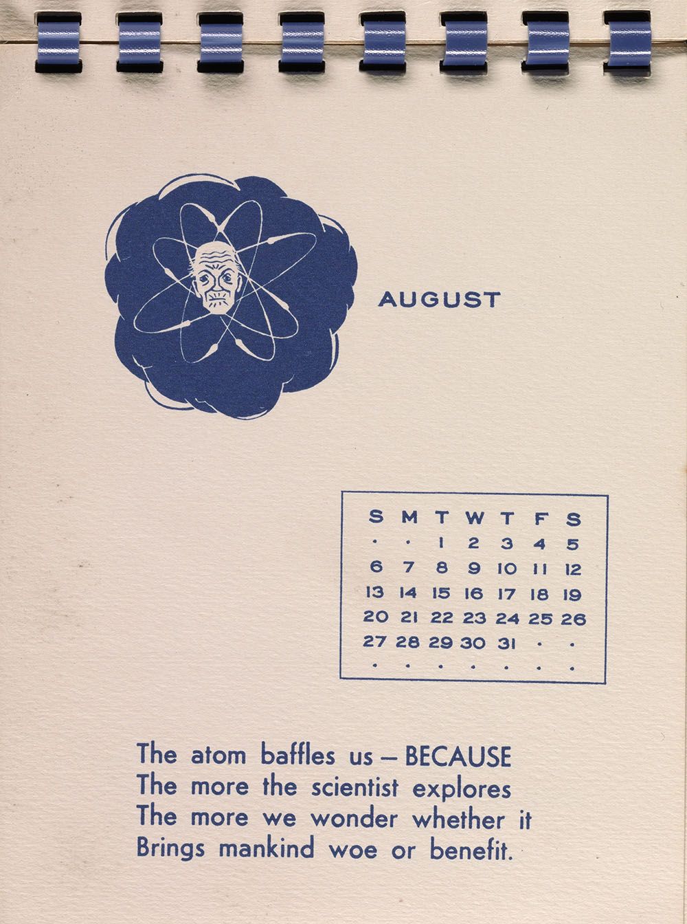 August 1950 page from William Adams Delano holiday card