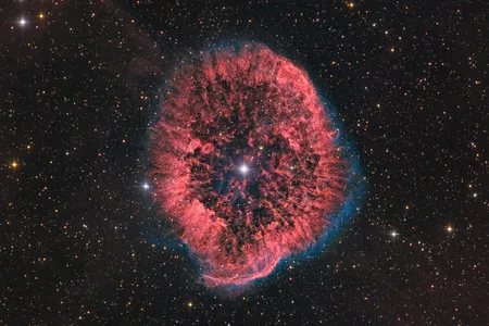 RCW58, a Wolf-Rayet bubble nebula, is made of ejected material from the star WR 40, which shines at the center of the image.
