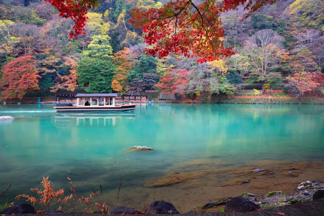 The Katsura River in the autumn, Japan.