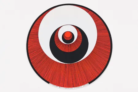 Rotorelief no. 1. This 1935 lithograph, printed on a 7&nbsp;7&frasl;8-inch cardboard disc, could spin on a record player to create a hypnotic illusion of three dimensions.&nbsp;