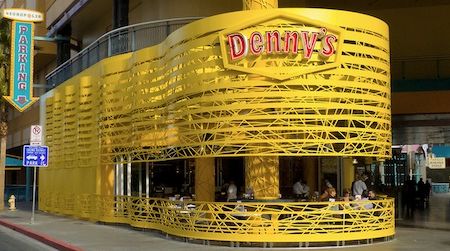 When designing a Denny’s on the hip, young Freemont Street in Las Vegas, Wines decided to include a chapel, which has been a big hit with the mayor and the community. Denny’s Flagship Diner, Neonopolis, Las Vegas, NV, 2012. Architecture: SITE (James Wines, Matthew Gindlesberger, Sara Stracey, Denise MC Lee). Fabrication: A. Zahner.