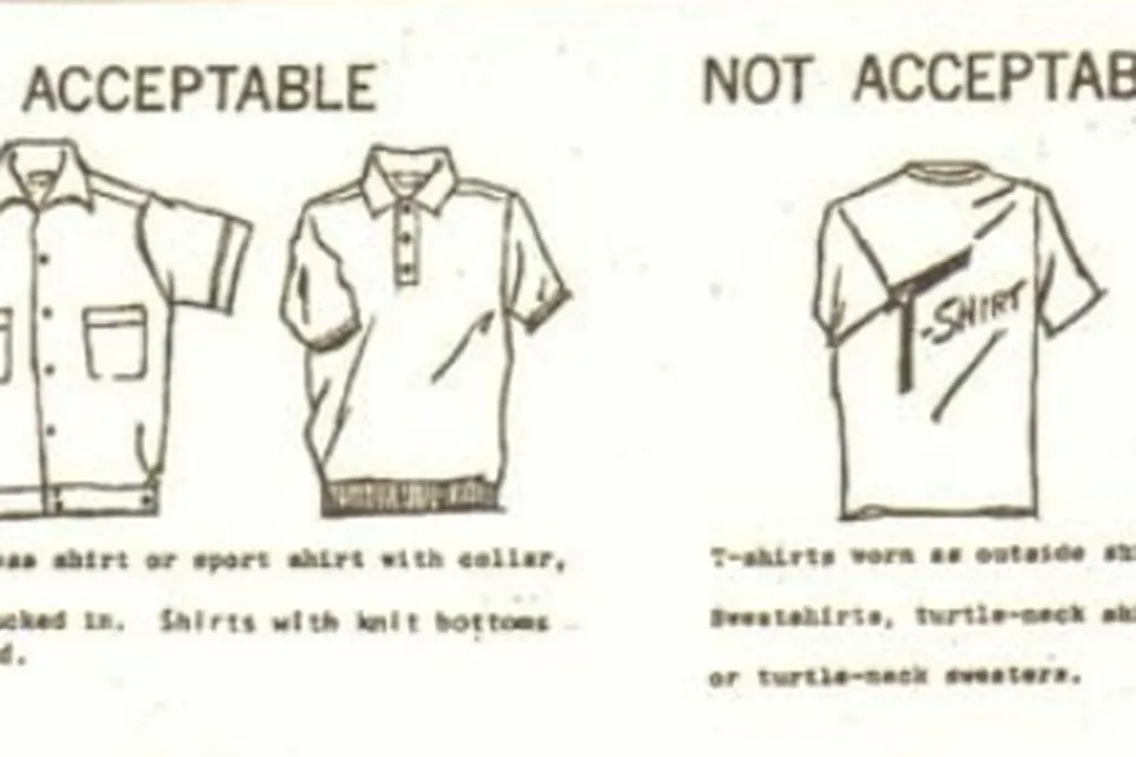 Dress code illustration, 1960s