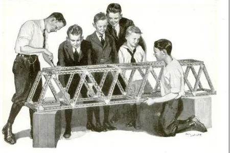 Print advertisement for Erector Set, circa 1922