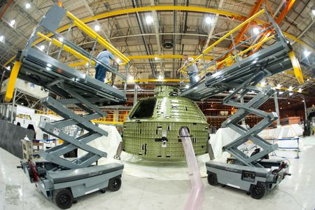 A still under construction Orion space capsule at the Michoud Assembly Facility in 2012. 