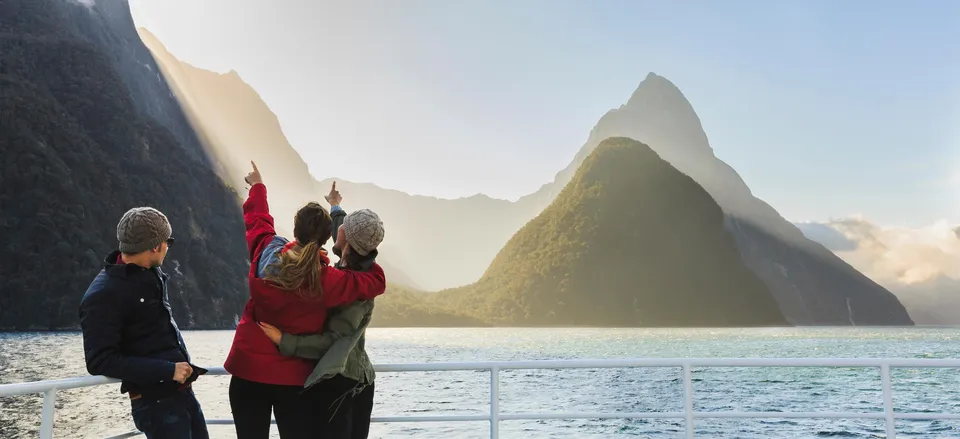  Cruising in Milford Sound. Credit: Adam Bryce/Tourism New Zealand