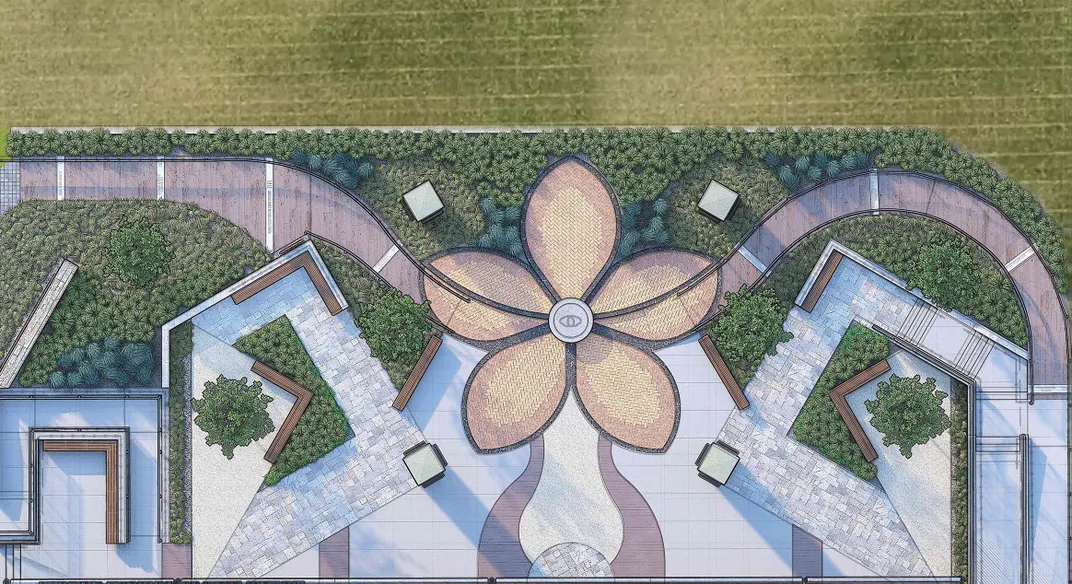 a digital rendering of a aerial view of a park
