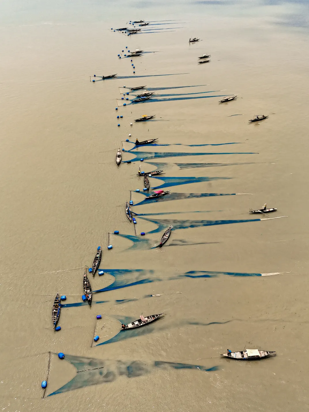 fishing boats seen from above