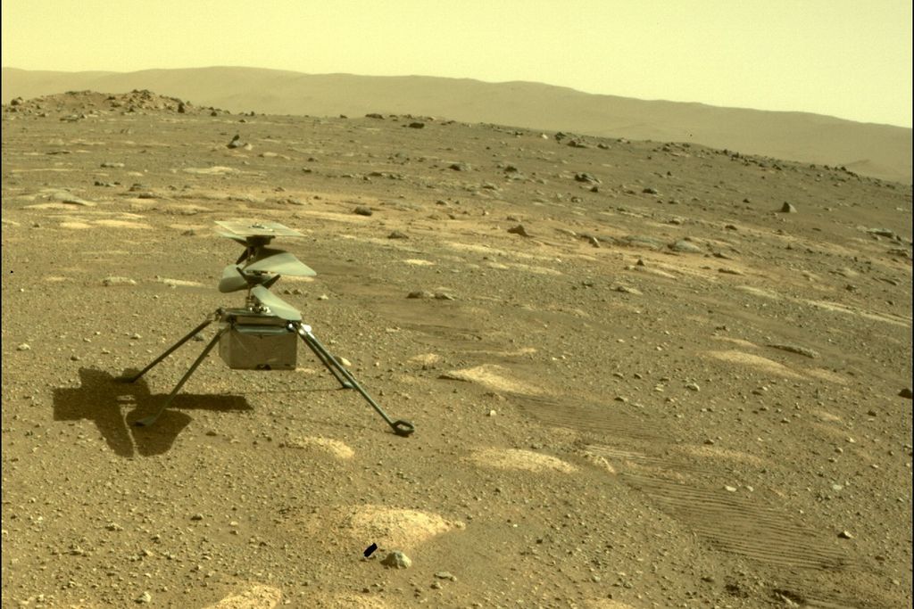 An image of the Ingenuity Mars Helicopter