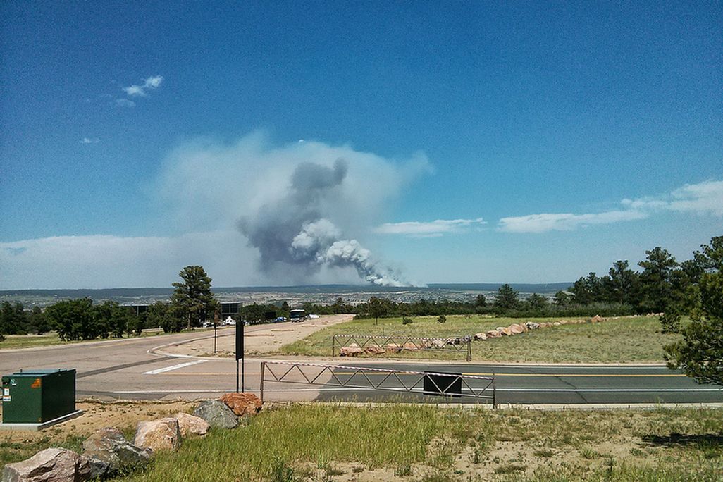 The fire near Colorado Spring as of yesterday afternoon.
