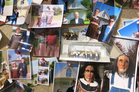 Visitors to the American Gothic House Center are encouraged to play the part of the famous pair from the painting.