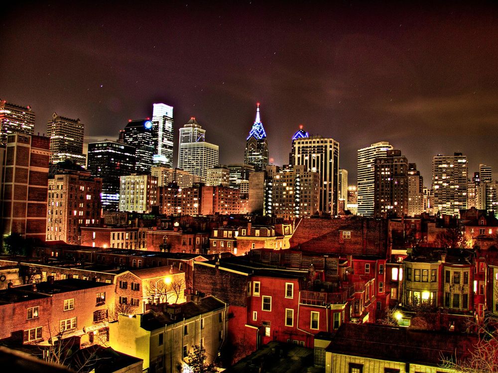 Philadelphia skyline at night