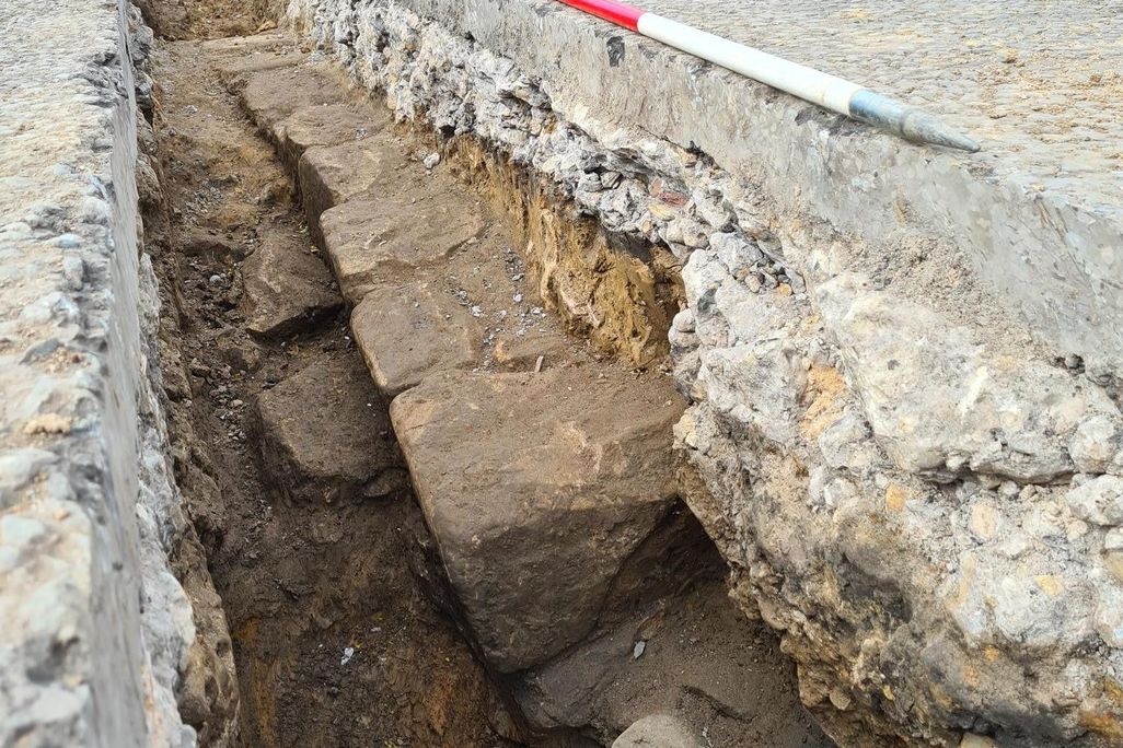 Section of Hadrian's Wall unearthed in Newcastle