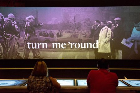 The lunch counter interactive at the National Museum of African American History and Culture explores key moments in the struggle for Civil Rights.
