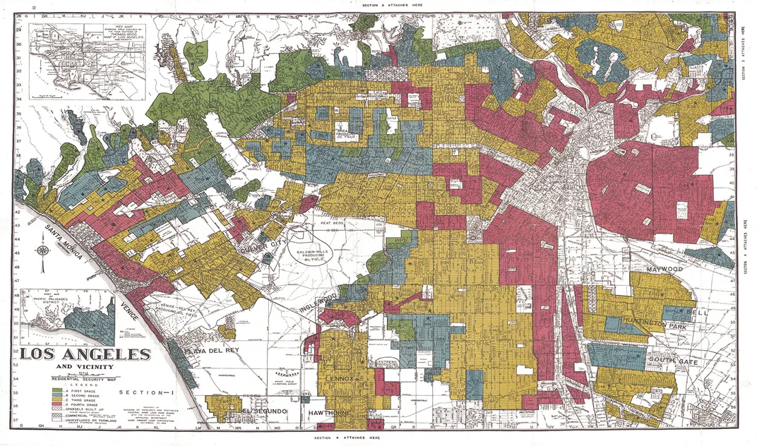 redlined map of Los Angeles