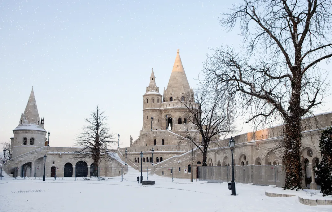 Winter scene at Fisherman's Bastion, Budapest