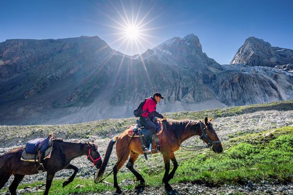 Kazakh herder and his horse thumbnail