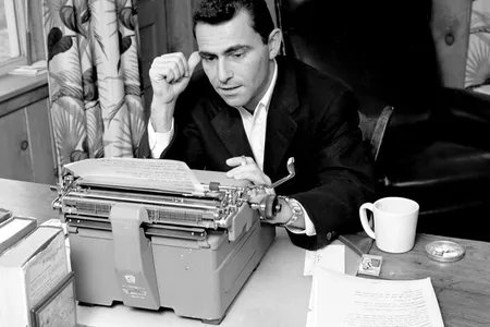 Rod Serling working at his Westport, Connecticut, home in 1956.