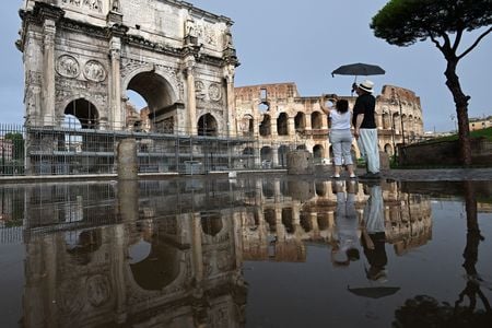 Pieces of the Arch of Constantine came loose during a thunderstorm on September 3.