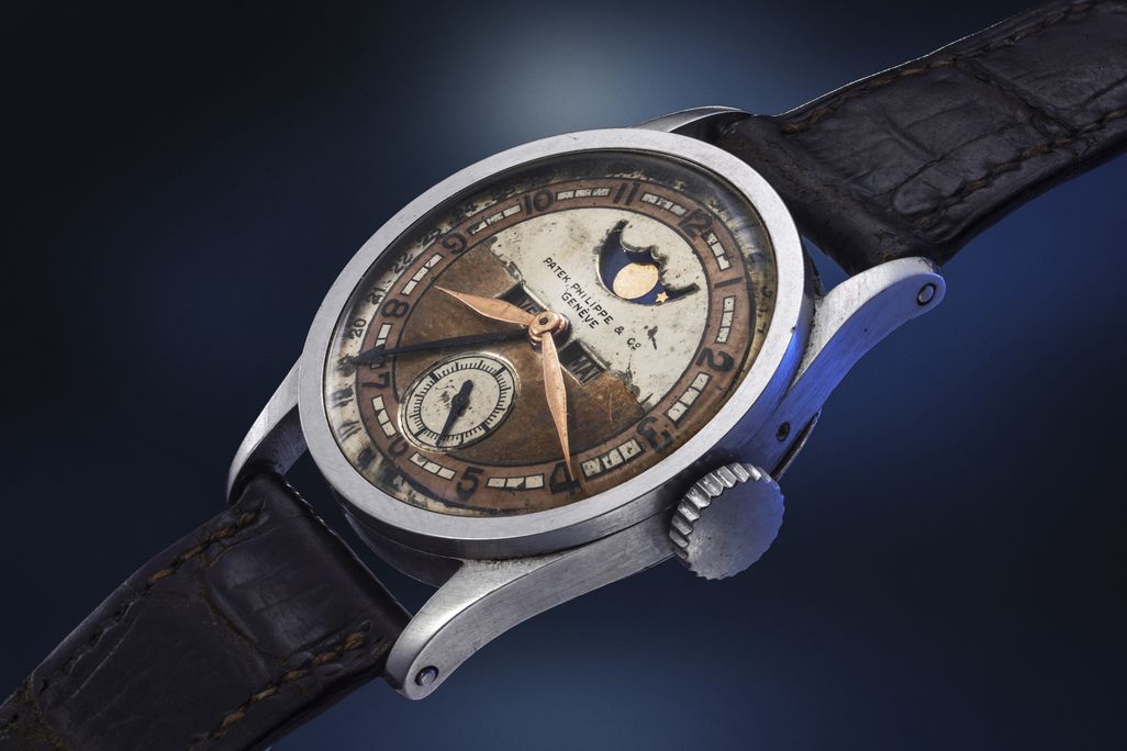 Wristwatch on a black background