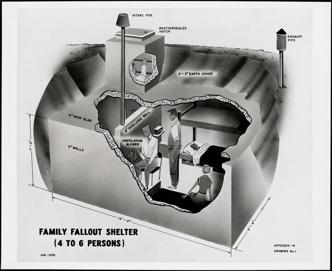 Diagram of a fallout shelter
