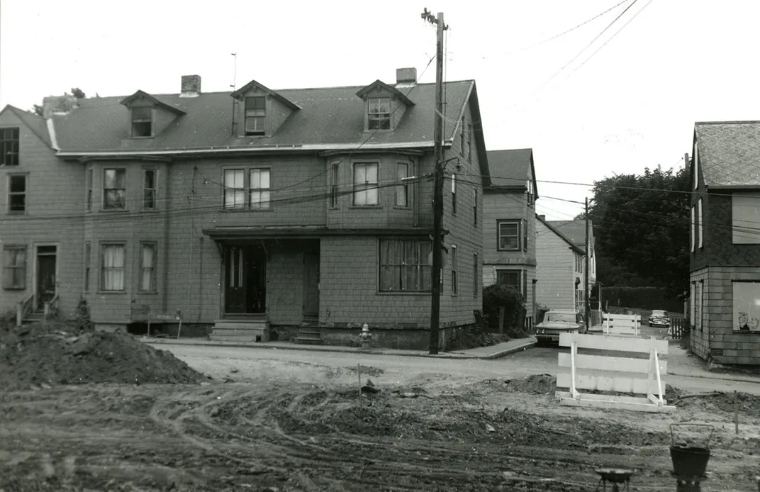 Burton’s former home on Levin Street, now Memorial Boulevard, photographed in 1967