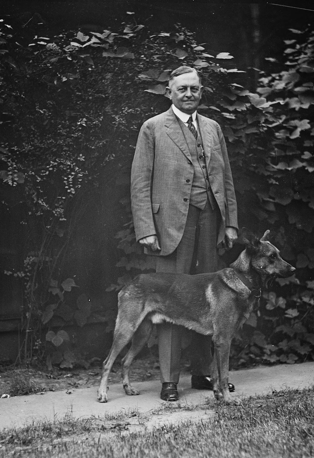 Oscar Underwood with a dog