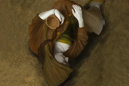 A computer-generated image of how the woman would have appeared when she was first laid to rest.