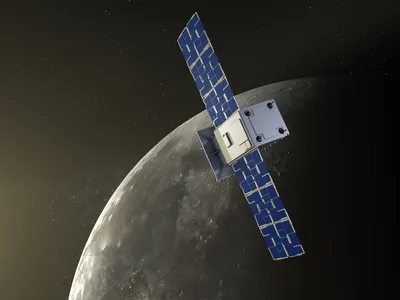CAPSTONE is currently in low-Earth orbit and will take about four months to reach lunar orbit. (Pictured: An illustration of CAPSTONE)
