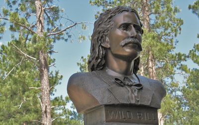 Wild Bill Hickok's present-day gravesite in Mount Moriah Cemetery in Deadwood, SD