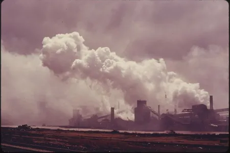 Pollutants hang in the air at a coke plant in Pennsylvania. This plant was photographed in 1973, but humans have been polluting their air for many years before that.