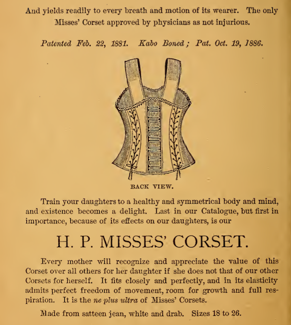 For the younger set, H.P. Misses’ Corset
