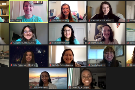 Sixteen college students and one Smithsonian staff member meet on Zoom