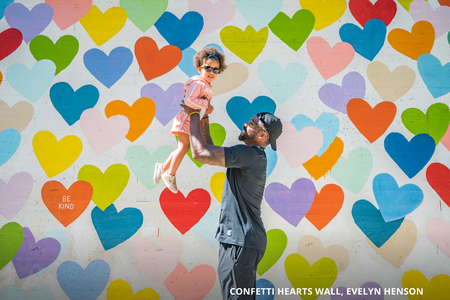 Confetti Hearts wall mural