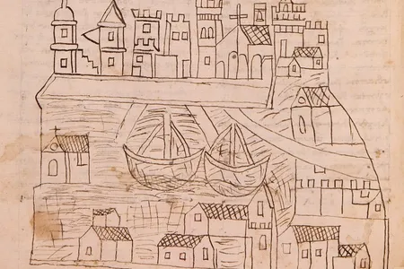 This illustration of Venice accompanied a manuscript of one friar's journey from Venice to Egypt and Jerusalem. 