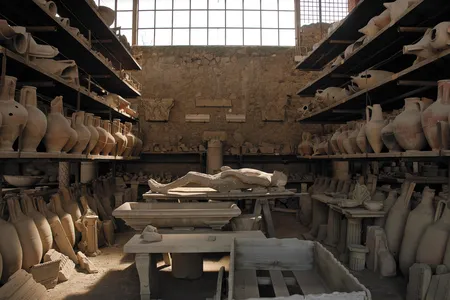 The view inside Pompeii's old granary