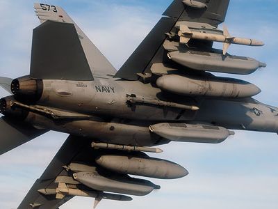 No soft underbelly here: The EA-18G Growler hauls missiles, fuel tanks, and electronic warfare pods.