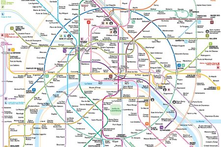 The Paris Metro map, edited. 