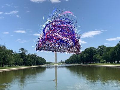 Nancy Baker Cahill's Liberty Bell, as seen over the National Mall