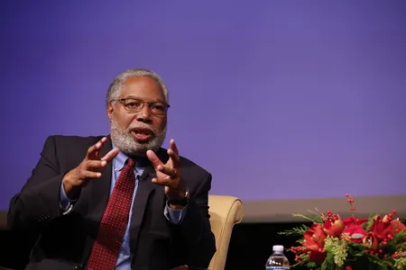 Honoree Lonnie G. Bunch III, the 14th Secretary of the Smithsonian speaks on stage during National Archives Foundation Records of Achievement Award Ceremony and Gala 2023 at the National Archives Museum on December 4, 2023, in Washington, D.C.&nbsp;
