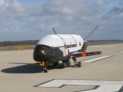 The Air Force hopes its unmanned X-37 (in taxi tests in 2007) will take on some of the functions of the shuttle.