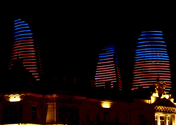 A  Nighttime Thrill, the Lighting Display of the Baku Flame Towers thumbnail