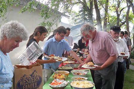After three days of working, Scott Wing and his crew went to the Churchill family picnic in Powell, Wyoming.
