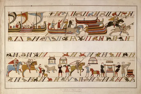 A scene from the&nbsp;Bayeux Tapestry