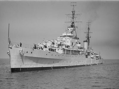 The HMNZS Bellona in April 1947, just before the crew mutinied.