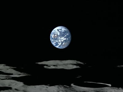Earthrise over the Moon, as seen by the Japanese Kaguya spacecraft. Real views of inspirational places are superior to even the best artistic imaginings.
