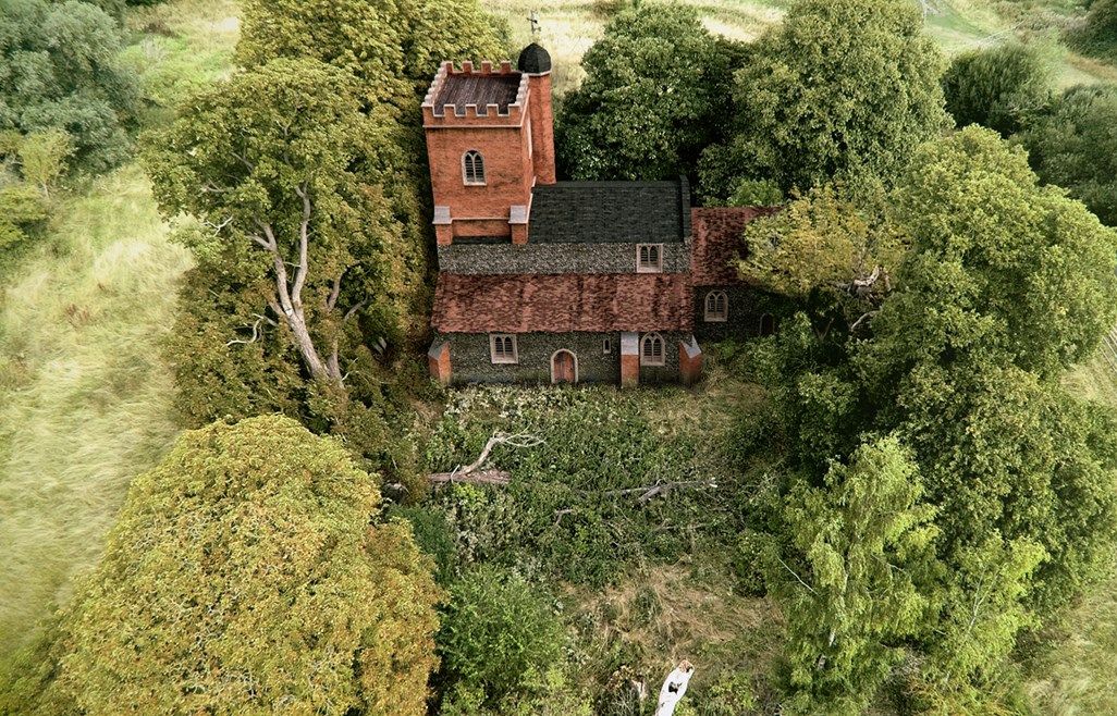 A CGI digital illustration of the medieval church recently unearthed in Stoke Mandeville, Buckinghampshire. 