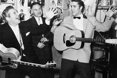 Elvis back stage after a show at the New Frontier Hotel
