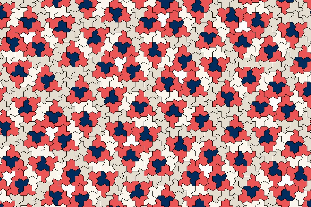 The same 13-sided shape forms a non-repeating pattern