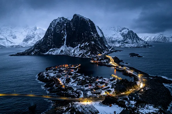 Hamnøy Island In Blue hour thumbnail