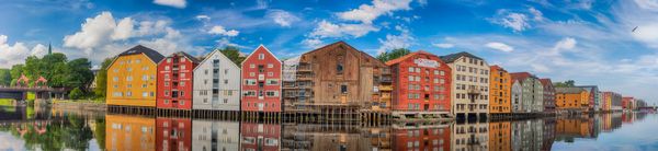 A row of houses on a canal in Trondheim, Norway thumbnail